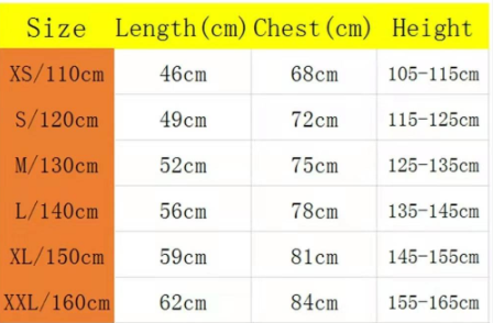 Kids Size Chart